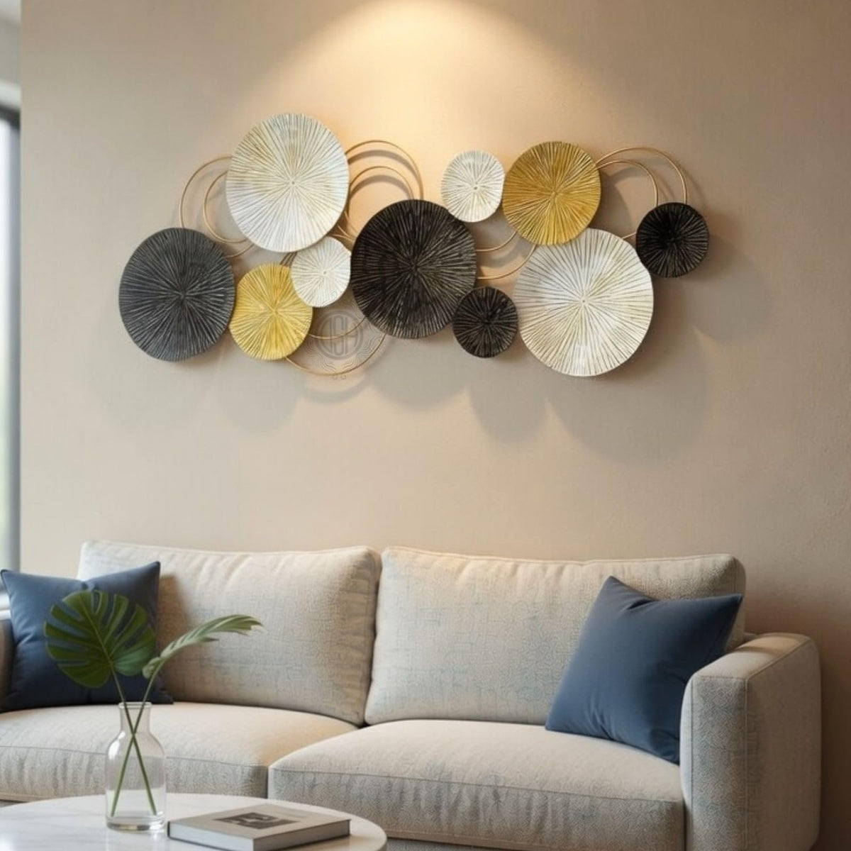 DSH CRAFTING YOUR CURIOSITY Dsh Metal Wall Art Wall Sculpture Wall Hanging Showpiece Perfect For Home, Hotel (17-Circle-Black)