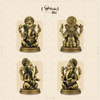 Shilpkala 2.5 Inch Brass Ultra Fine Sarp Ganesh Small Brass Ganesha Idol for Car Dashboard & Office Decor