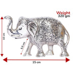KridayKraft Metal Elephant Silver Color for Showpiece Enhance Your Home,Office & Table and Gift for Have House Warming Anniversaries, Birthday..