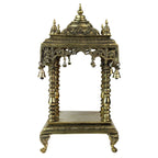 ARTVARKO Handcrafted Full Brass Temple Pooja Mandir for Living Room Pooja Decoration Religious Home Decor 21 Inches