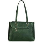 RICHSIGN LEATHER ACCESSORIES Full-Grain Natural Leather Top-Handle satchel Handbags & Shoulder tote Bags For Women (Dimension- L-13 X H-10 x W- 5 Inch | Weight- 0.8 KG / 800 GR (GREEN)