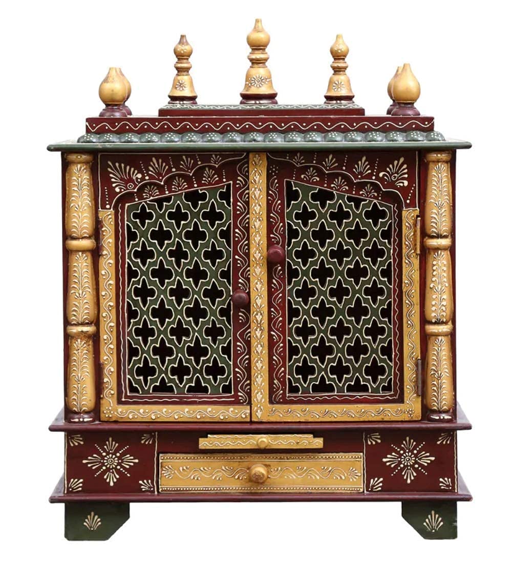 Kamdhenu Art and Craft Wooden Temple/Home Temple/Pooja Mandir/Pooja Mandap/Temple for Home (BJ18)