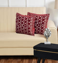 DECOMIZER Jacquard Geomteric Cushion Covers 24 Inch X 24 Inch Set Of 2 Ethnic Motifs 240 TC Cushion Covers,Design- Bricks,Color- Maroon
