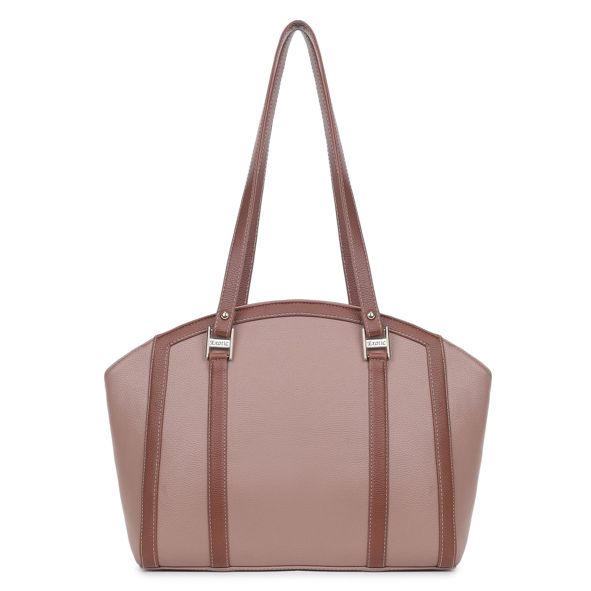 EXOTIC Shoulder Handbag for Women, Classic Fashion Design with Contrast Stitching (Peach)