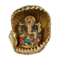 SVARUP Brass Sitting Ganesha Idol in Multicolor Height 6 Inch Weight 2.4 Kg