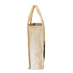 Sangra Stylish Printed Love Earth Unisex Multipurpose Jute Tote Lunch Bag with Zipper