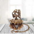 Artvarko Brass Peacock Deepam Deepak Diya Bell with Chain Wall Hanging for Home Decor Mandir Temple Puja Height 14 Inch Weight 1.1 Kg