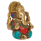 ARTVARKO Brass Idol Ganesha Murti Ganpati Statue for Home Decor Manidr Temple Office Gift Height 4.5