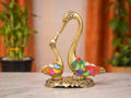 KridayKraft Love Birds Swanset Pair of Kissing Duck Metal Statue,Love for Romantic Gift to Boyfriend,Girlfriend,Decor Your Home,Office,Showcase,Animal Showpiece Figurines. (Stone 1)