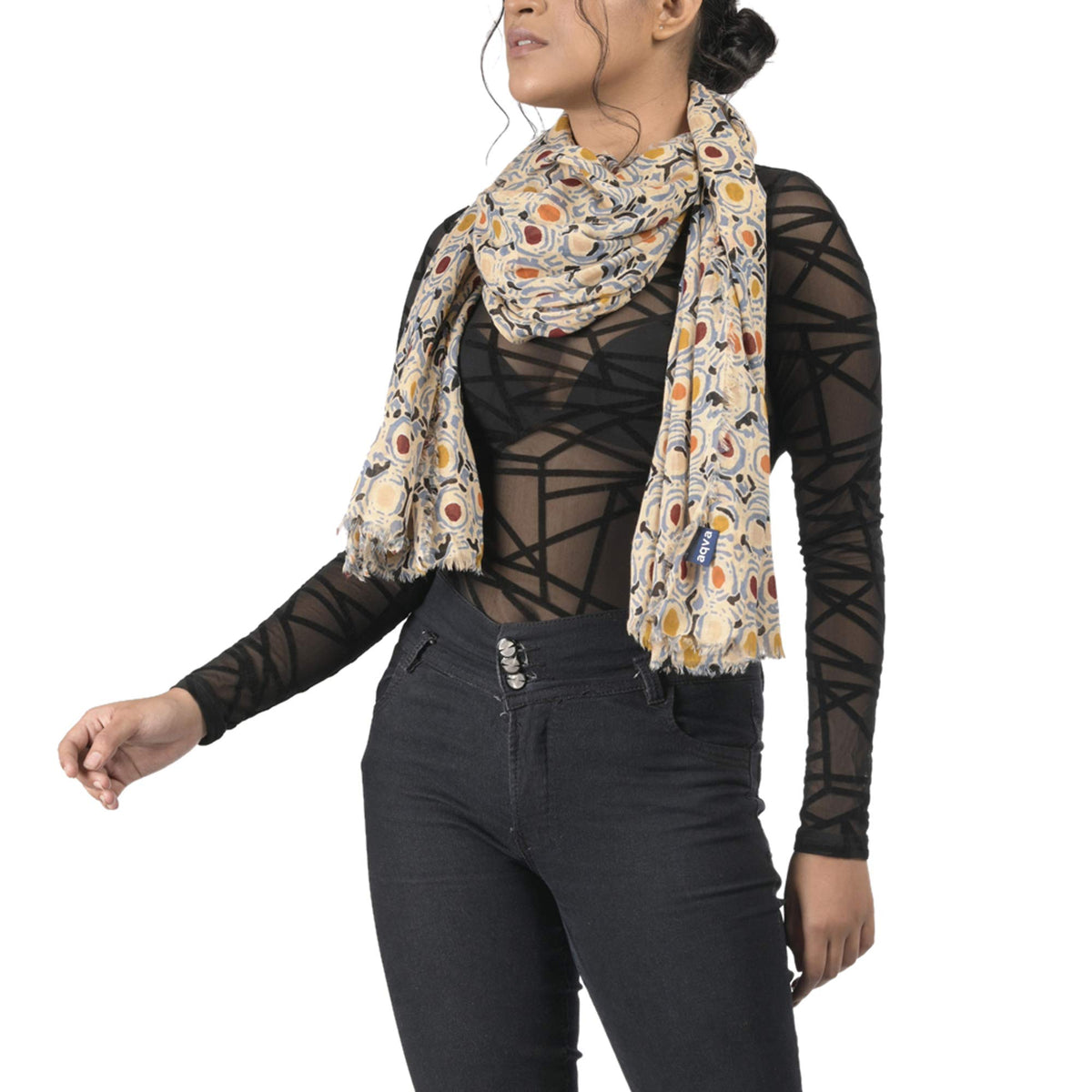 AQVA Printed Cotton Scarf for Women Stylish (Digidot) | Head and Face Cover Scarf for Girls with 100% Cotton | Soft & Lightweight Scarves/Stoles for all Weather (72 x 43 in)