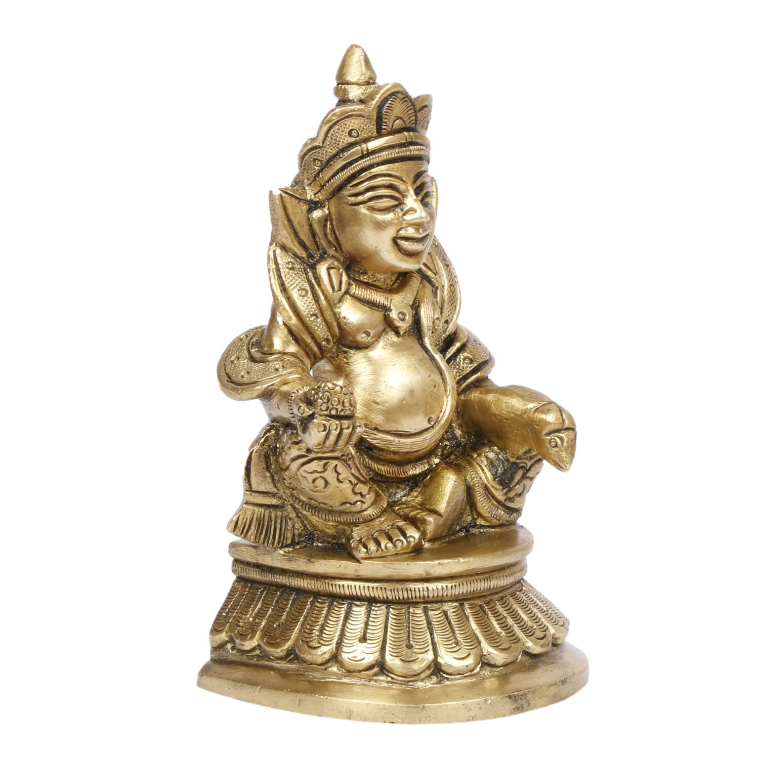 ARTVARKO™ Brass Lord of Treasure Wealth Maharaj Kuber Murti Statue for Tijori Locker Money Safe Kubera Idol for Maha Dosh Nivaran Prosperity Home Décor Height 4.5 Inch