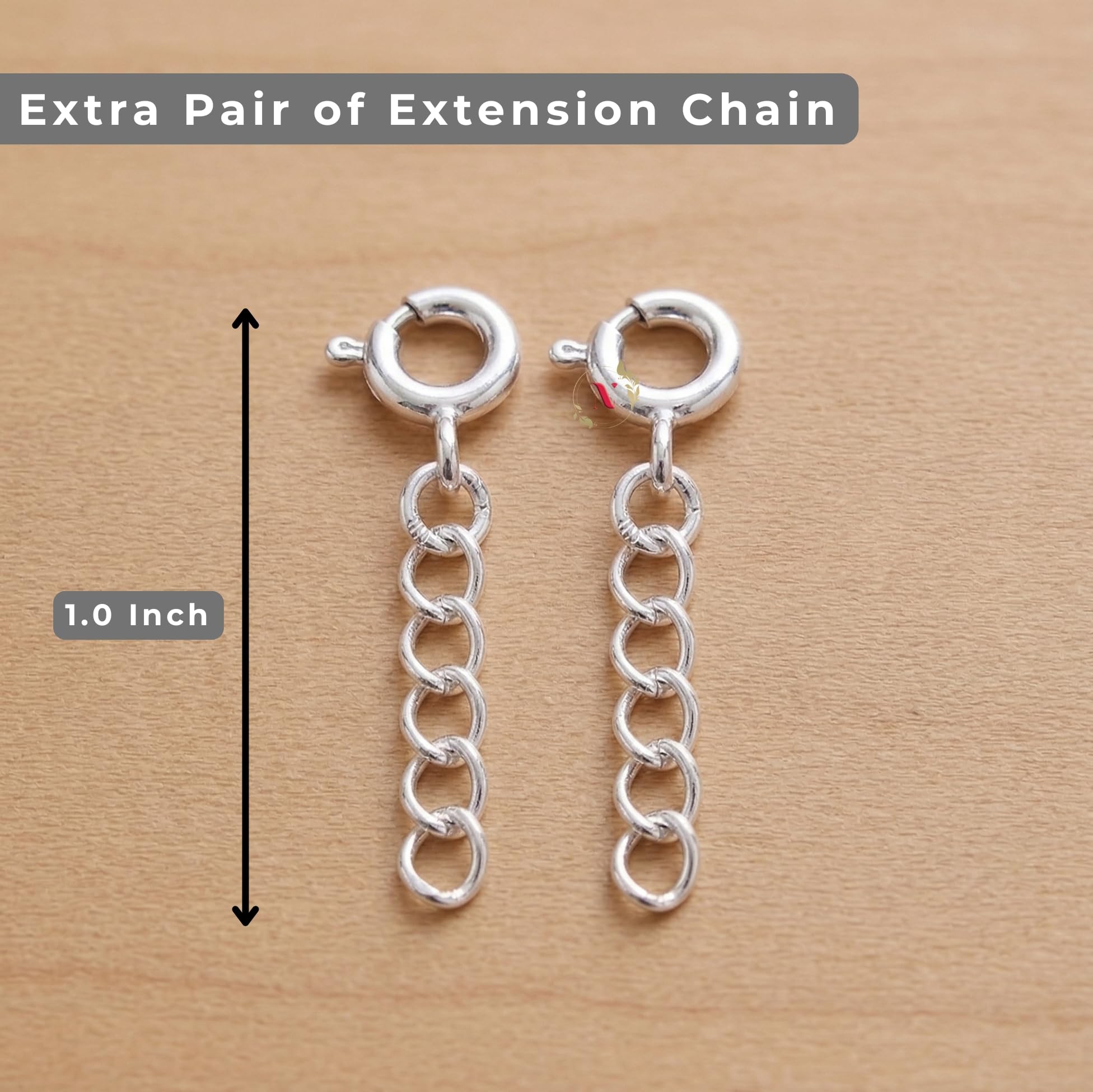 Njels 925 Silver Nazariya for Baby Boy and Baby Girls | New Born to 3 years Age | 5.5 Inch Plus 1.0 Inch Extension Chain | 925 Stamped Silver Bangles for Baby Girl