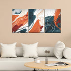 VIBECRAFTS Homcraft 3 Pieces Abstract Art Texture Canvas Wall Painting Fitted With Wooden Frame For Home | Office | Living Room | Gifts(PTVC3Pcs3_11506)