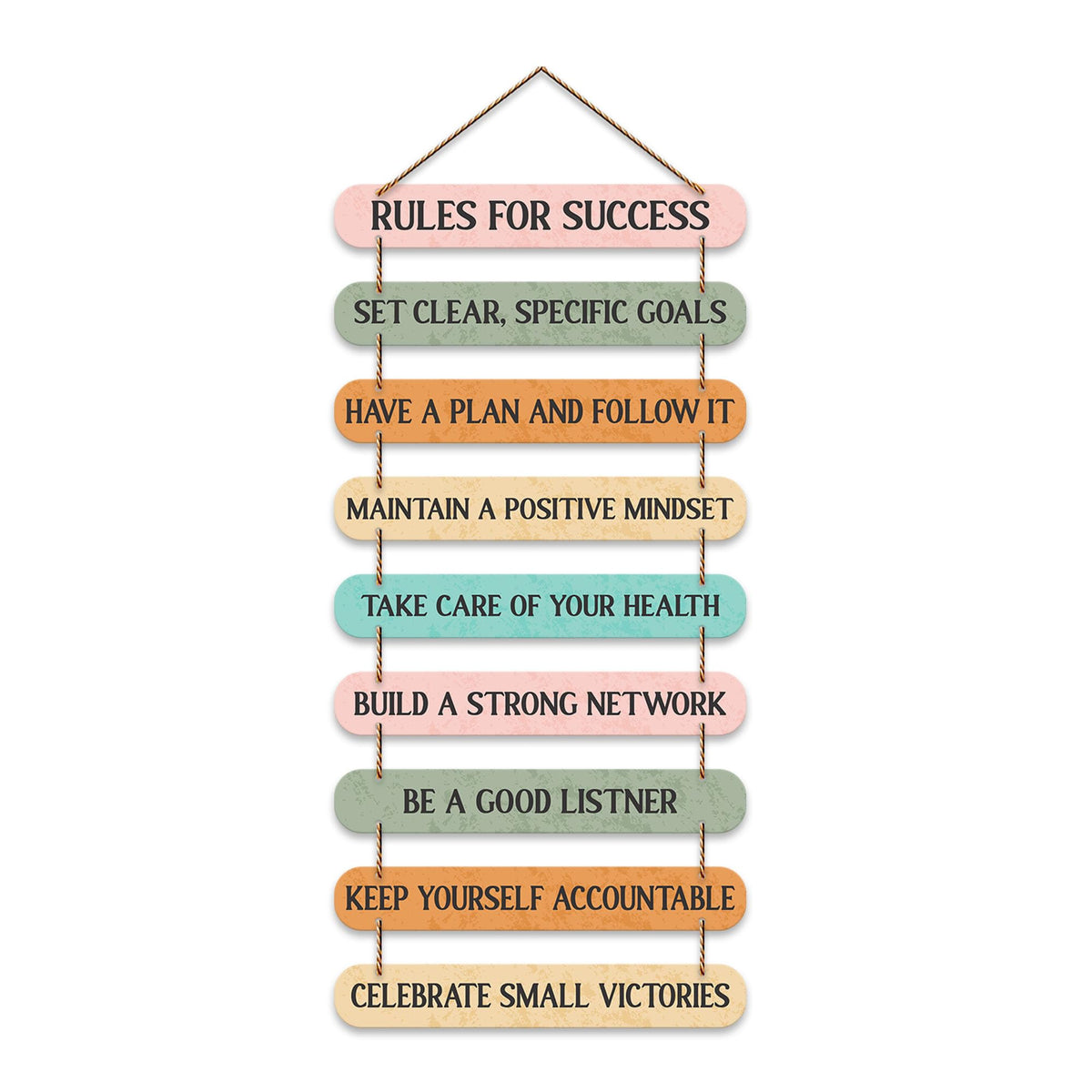 Artvibes Rules For Success Quote Wall Hanging Wooden Art | Quotes Decor Item | Wall Poster | Office Decor | Inspirational Quotes Wall Art | Mdf Wall Decoration | Gift Items (WH_9324N)