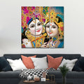 VIBECRAFTS 3 Pieces Beautiful Radha Krishna Canvas Wall Painting Fitted With Wooden Frame For Home | Office | Living Room | Gifts (PTVC3Pcs1_9540)