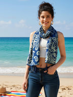 KE KANHA EXPORTS Cotton Scarf with Tassels|Bandhani Print Scarf for Women Stylish|Stole for Women|Breathable Boho Beach Summer Wrap|Multicolor Scarf|Easily Fits 180 * 50 CM