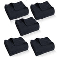 BSB HOME Premium Acrylic-Wool Single Bed Blanket – Ultra Warm Winter Blanket for Home & Travel | Soft, Heavyweight, Durable & Fade Resistant (Black, 150 x 220 cm, Weight - 1 Kg, Pack of 5) Kafalo