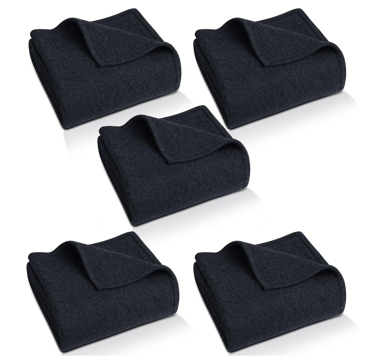 BSB HOME Premium Acrylic-Wool Single Bed Blanket – Ultra Warm Winter Blanket for Home & Travel | Soft, Heavyweight, Durable & Fade Resistant (Black, 150 x 220 cm, Weight - 1 Kg, Pack of 5) Kafalo