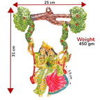 KridayKraft Radha Krishna Metal Statue Beautify your walls,Hanging Radha Krishna murti swing on tree menakri Decor Your Home,Office & Shwopiece Figurines,Religious idol Gift Article...