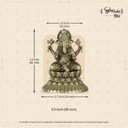 Shilpkala Brass Ganesh Idol 3.5 Inch - Exquisite Fine Detailing & Antique Finish, Premium Brass Murti for Mandir, Luxury Home Decor, Spiritual Gift Item, Divine Blessings & Festival Gift, (Brown)