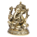 ARTVARKO Lord Ganesh Murti Ganesha Idol Ganpati Bhagwan Brass Statue for Home Entrance Good Luck Vastu Decoration Showpiece and Gift Height 9 Inches.