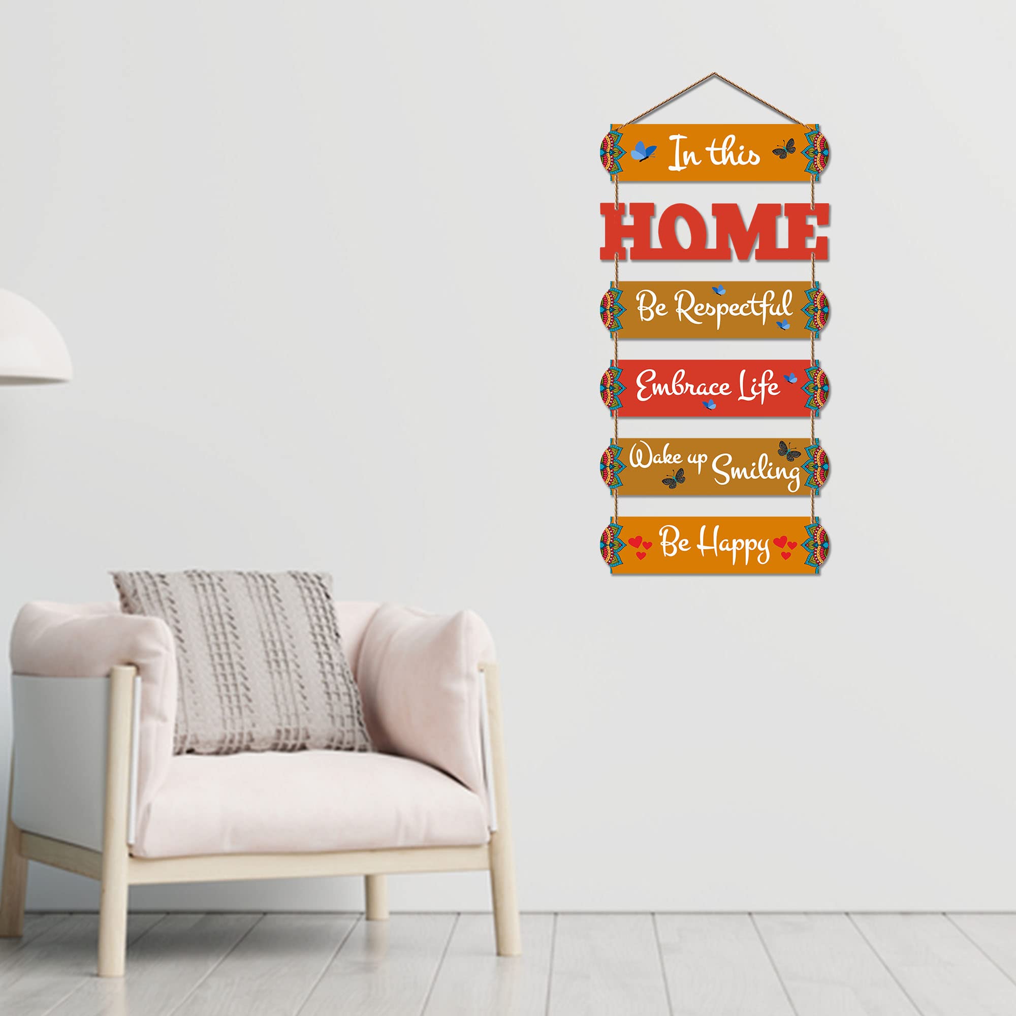 Artvibes In This Home Be Respectful Wooden Wall Hangings Decor | Quotes Decor Item | Home Quotes Wall Hanging | Modern Decoration Items | Wall Poster | Artworks Hangings | Gift Items (WH_6608N)