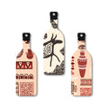 Artvibes African Warli Art Decor Bottle shaped Wooden Wall Hanging | Living Room | Handcrafted Art | Wall Illustrations | Art Prints | Aesthetic Wall Art | Ideal Gifts (WH_9514N), Set of 3