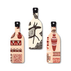 Artvibes African Warli Art Decor Bottle shaped Wooden Wall Hanging | Living Room | Handcrafted Art | Wall Illustrations | Art Prints | Aesthetic Wall Art | Ideal Gifts (WH_9514N), Set of 3