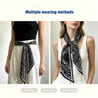 Qleema 3Pcs Satin Scarf for Women Stylish, Hair Scarf or Belt for Jeans
