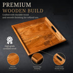 The Sanctum Handcrafted Hand-Painted Print Serving Tray | Premium Wooden Entertaining Tray | Decorative Home Décor Accessory | Part of Six-Piece Artisan Collection
