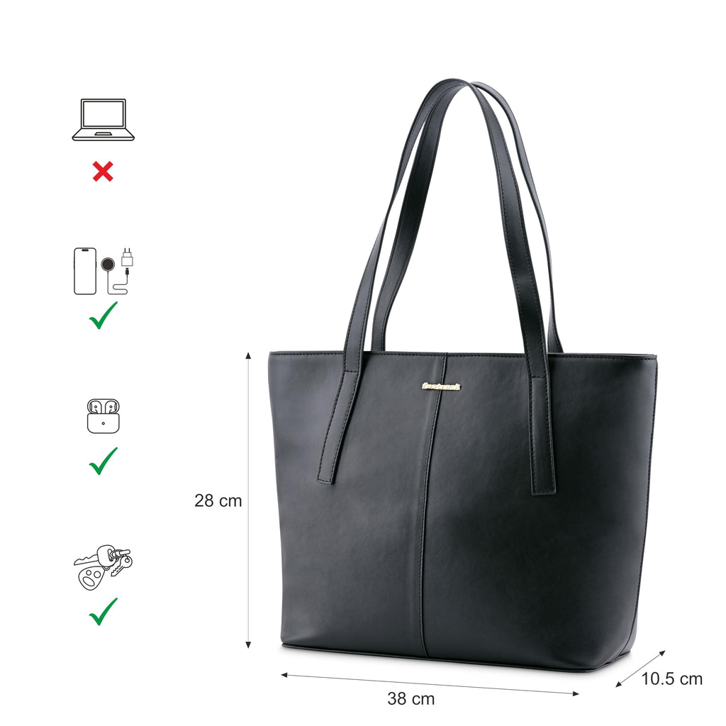Fastrack Oversized Structured Laptop Tote Bag for Women, Girls and Ladies | Fits Upto 14 Laptop | Handbag for Casual Carry | Office and College Totes