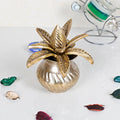 ARTVARKO Brass Mangalkari Kalash for Pooja with Leafs Coconut Auspicious Kalash Lota for Wealth Prosperity Home Office Temple Showpiece Gift 5 Inch
