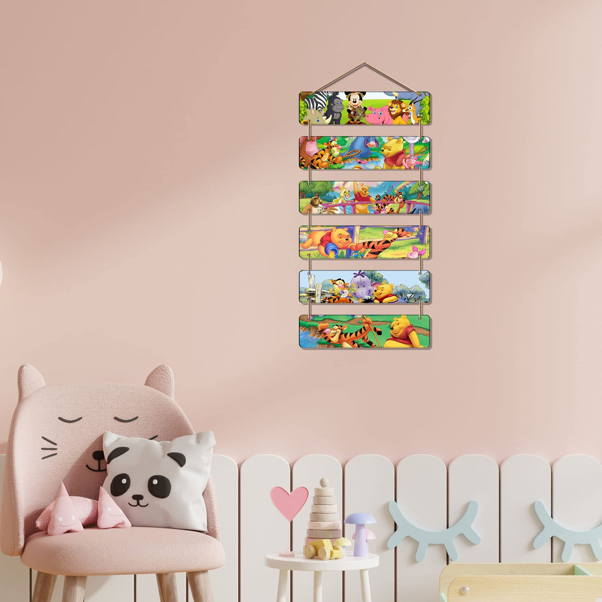 Artvibes Decorative Wall Hanging Wooden Art Decoration item for Living Room | Bedroom | Home Decor | Gifts | Quotes Decor Item | Wall Art For Hall | Mdf Wall Decoration, Set of 6 (WH_3294NR)