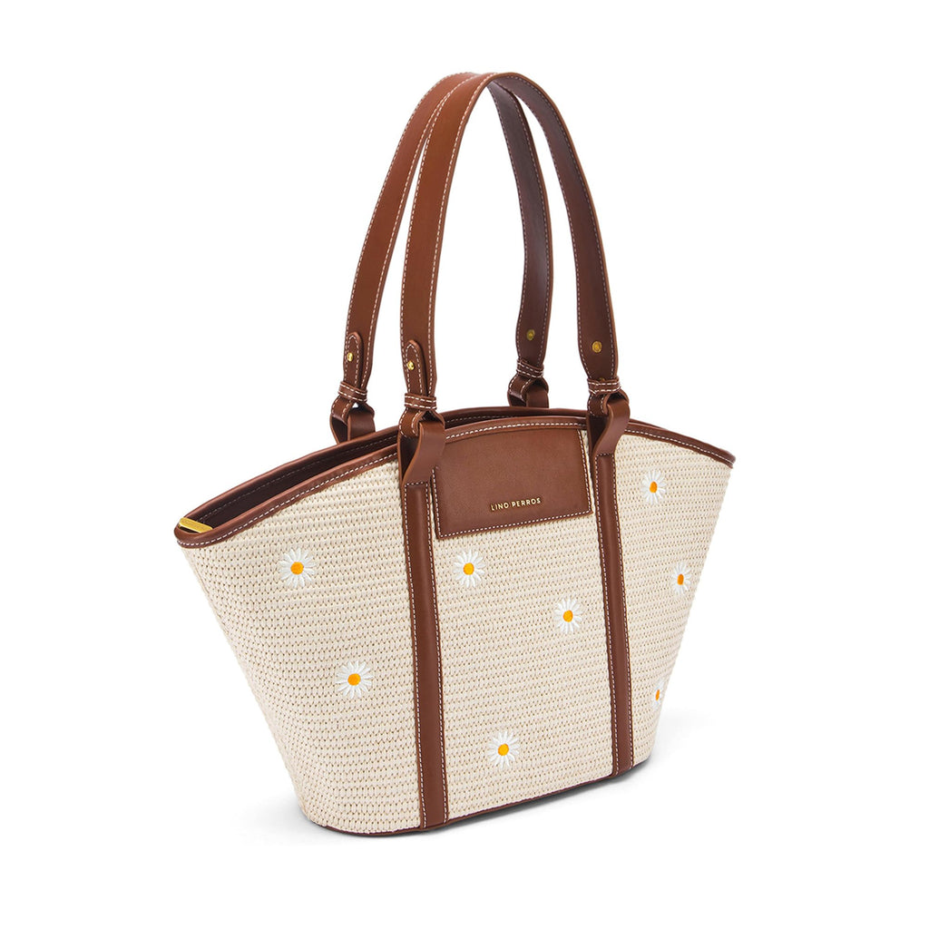 Lino Perros Monroe Daisy Bloom Off-White Tote Bag