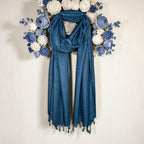 STOLE STUDIO Elegant Luxurious Sequence Viscose Stole Scarf (Teal Blue)
