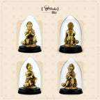 Shilpkala 2.3 Inch Brass Ultra Fine Hanuman Ji Brass Idol in Pranam Mudra for Car Dashboard & Devotional Gift (Coffee Antique)