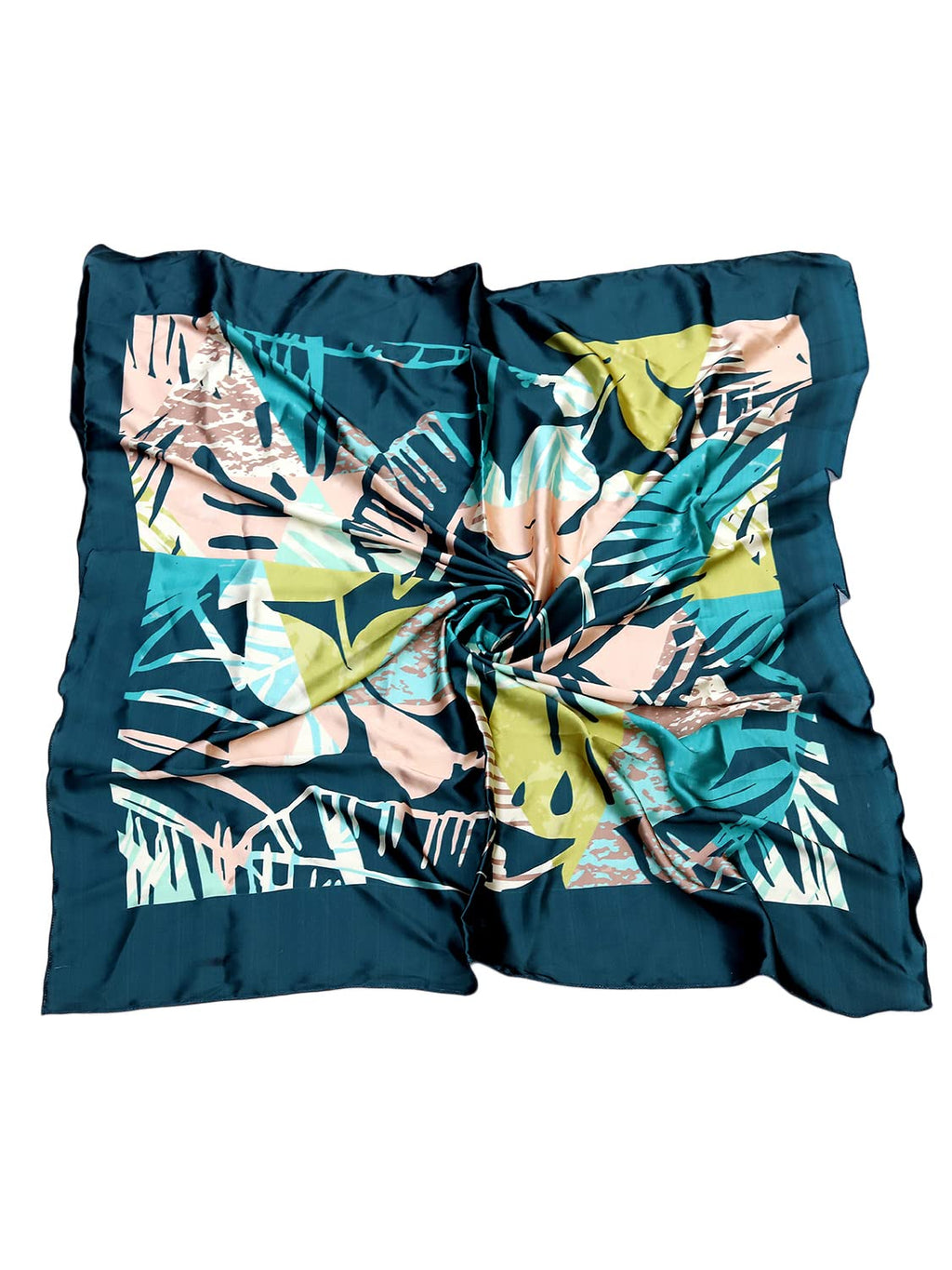 leeza store Female's Turquoise & Baby Pink Polyester Satin Silk Square Digital Printed Scarf ||Dupatta ||Stole ||Beach Wear ||Fashion Accesorries ||Bandana ||Head Scarf ||Hair Wrap