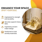 HOMEWEY DECOR Wooden Home Temple Handcrafted Support Heavy Idols Luxurious Finish Pooja Mandir for Home & Office Wall Mount for Room (Design7)