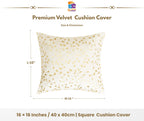 RD TREND Velvet Cushion Covers, 40 x 40 cm/16 x 16 inches, Pack of 5,250 TC, Side Zipper (Cream)