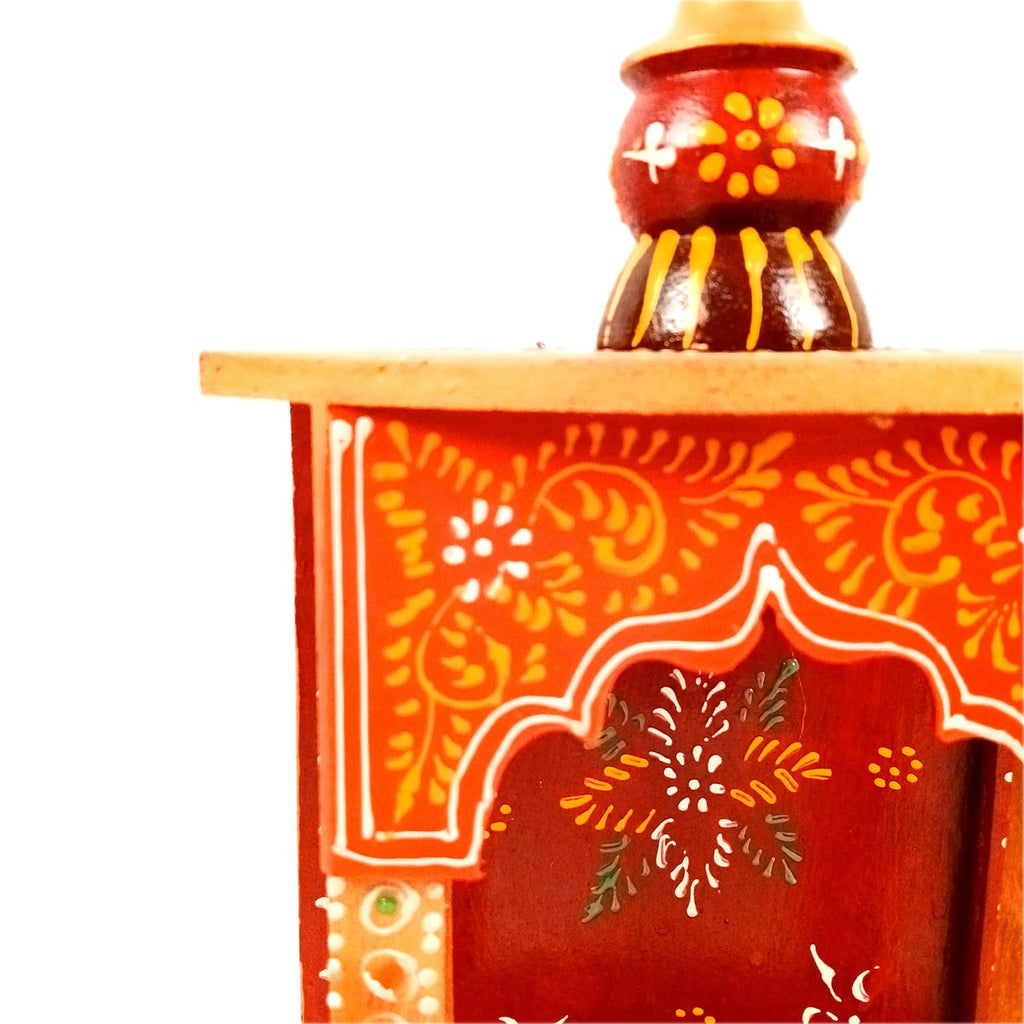 Apka Mart The Online Shop Pooja Mandir | Home Temple Wooden Wall Mounted | Hanging Puja Stand/Unit Small – for God, House, Puja Ghar, Office & Shop - 11 Inch