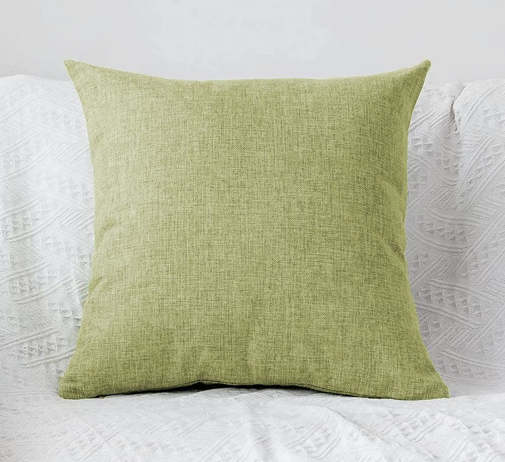 Khooti Decorative Jute Square Pillow Cover, Boho Apple Green, 28 x 28 Inch | Set of 1, Living Room, Home Decor, Office, Festivals