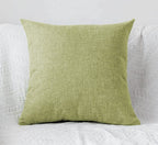 Khooti Decorative Jute Square Cushion Cover Throw Pillow Cover for Living Room Couch Diwan Single Seater Sofa, Modern Boho Small 12 x 12 Inches / 30 x 30 cm (Colour - Apple Green)(Set of 1 piece)