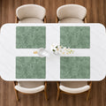 TheTableTales Embossed Faux Leather Placemats Set of 4 | Washable Heat Resistant Dining Table Mats| Non Slip Faux Leather Place Mats for Kitchen Dining Table (Green 43 cm x 30 cm) Kafalo