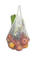 MSK Looms Eco Friendly Light Weight Cotton Net String Bag with Short Handle, Reusable Produce Bag for Fruits and Vegetable - White