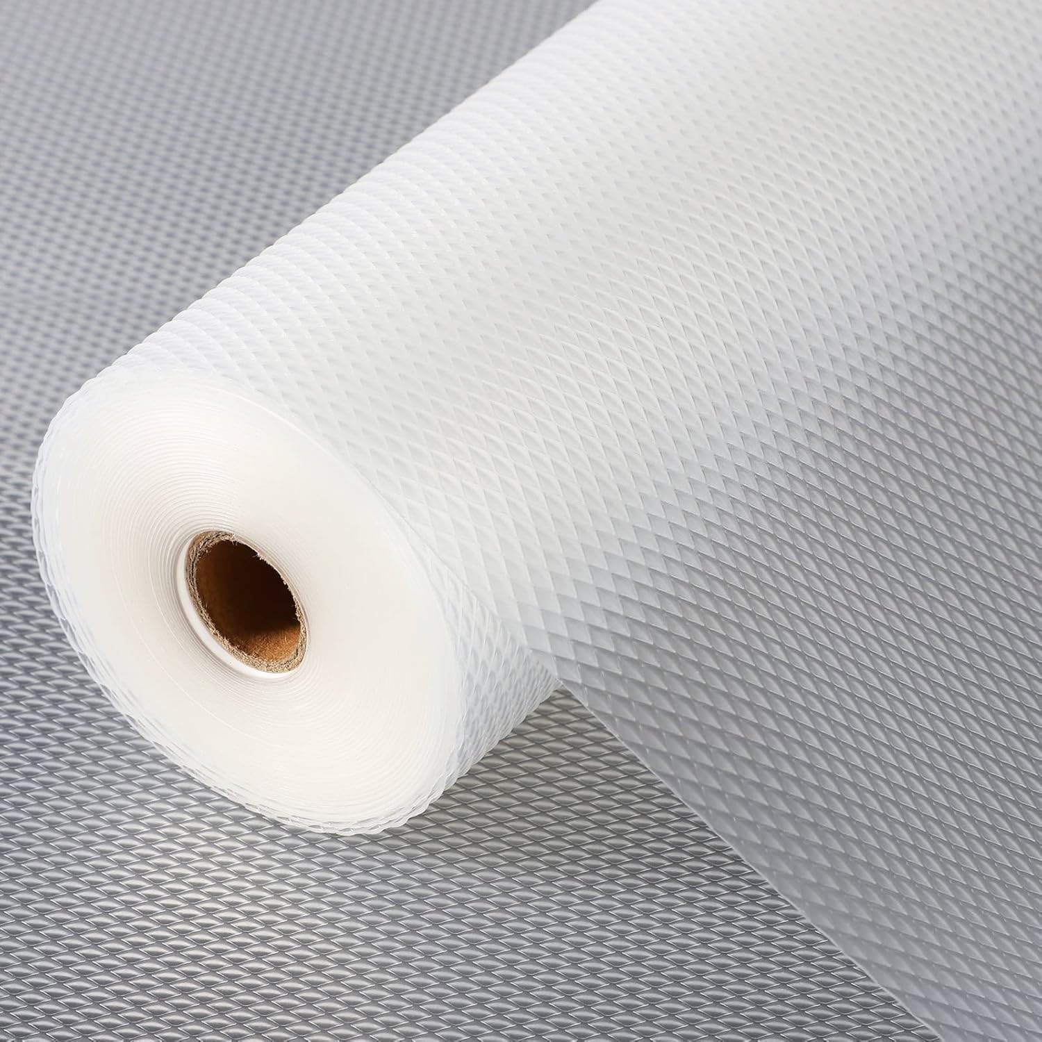 ASOMA Anti-Slip Kitchen Cabinet Drawer Shelf Mat Liner Sheets Waterproof Strong Table Mat EVA for Bathroom, Fridge Mat Textured Multipurpose Use (Transperent - 45 * 500 CM) Kafalo