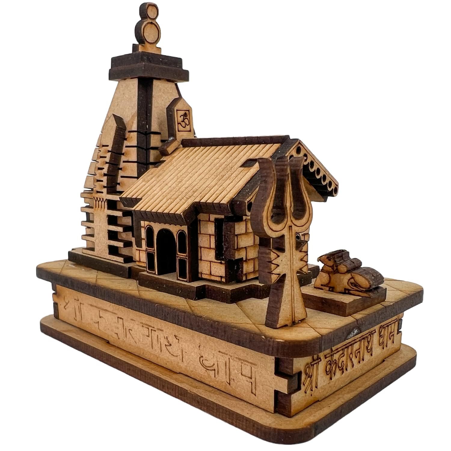 Future Generation v Group Wooden Mahadev Kedarnath Miniature Temple | Hand Crafted Wooden Temple for Car Dashboard, Gifting and ShowPiece (Modern)