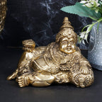 ARTVARKO™ Lord Kuber Maharaj Resting Brass Murti Statue for Treasure Wealth Tijori Locker Money Safe Kubera Idol for Vastu Dosh Nivaran Prosperity Home Décor 5.5 Inch