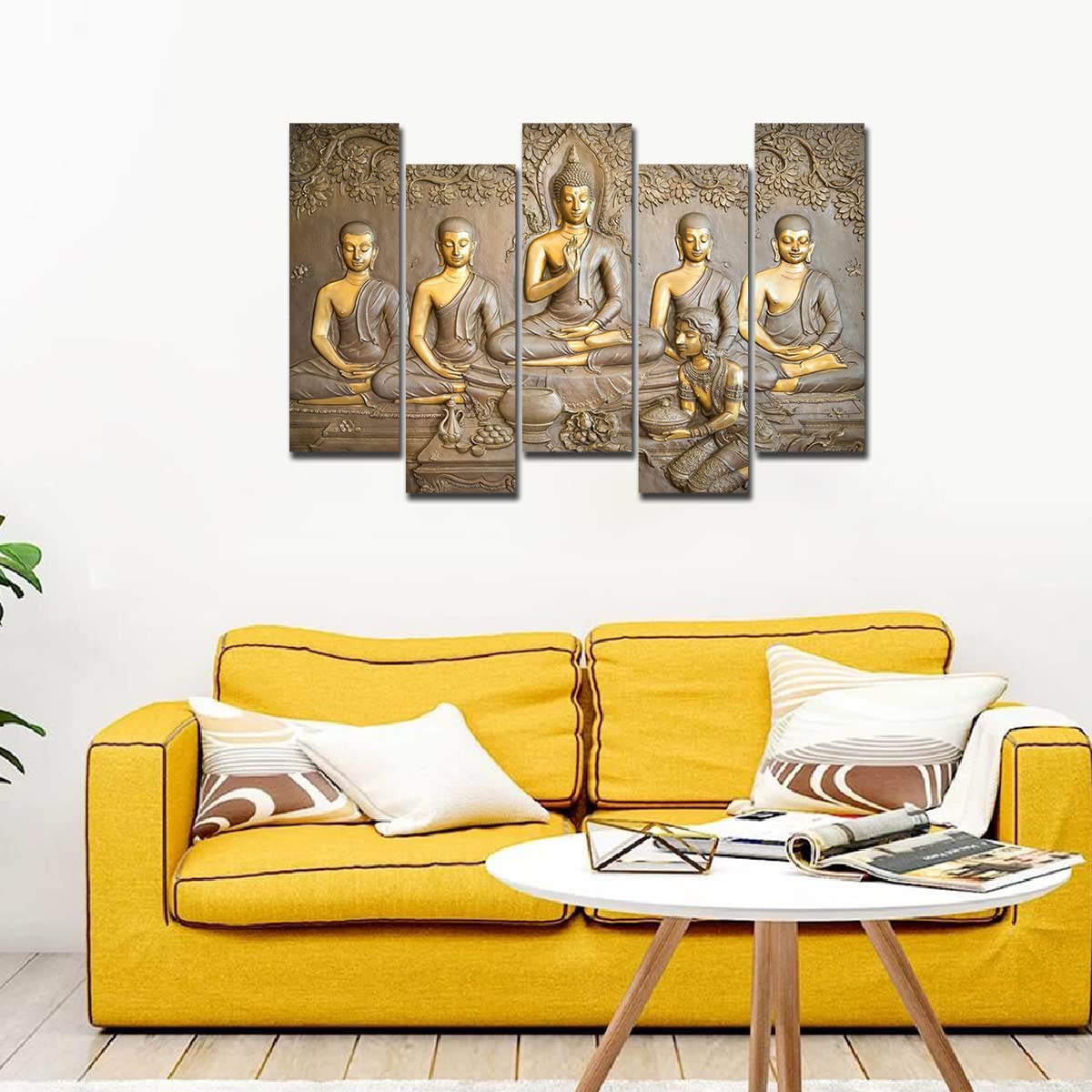 VIBECRAFTS 5 Piece Premium Wall Painting For Home|Office|Living Room|Gift (PTVC5Pcs3_7510) (Multi 7)