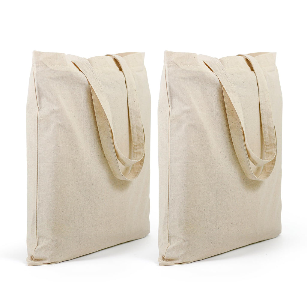 Cotton Tote Bag for Women with Zipper, Plain Canvas Tote Bag for Painting & DIY, Reusable Eco-Friendly Bag for Shopping, School & Gym – 2 Pcs