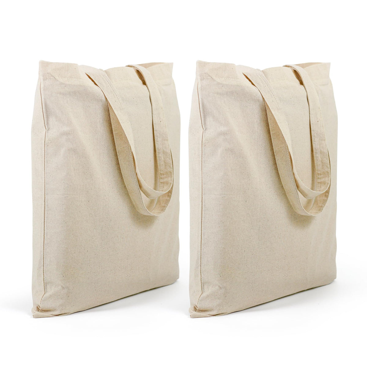 Cotton Tote Bag for Women with Zipper, Plain Canvas Tote Bag for Painting & DIY, Reusable Eco-Friendly Bag for Shopping, School & Gym – 2 Pcs